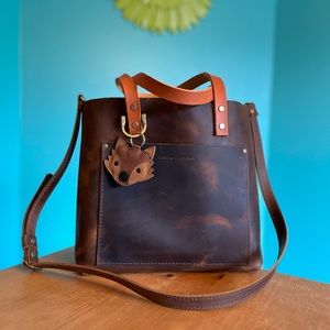 Portland Leather Crossbody Tote: Medium Canyon